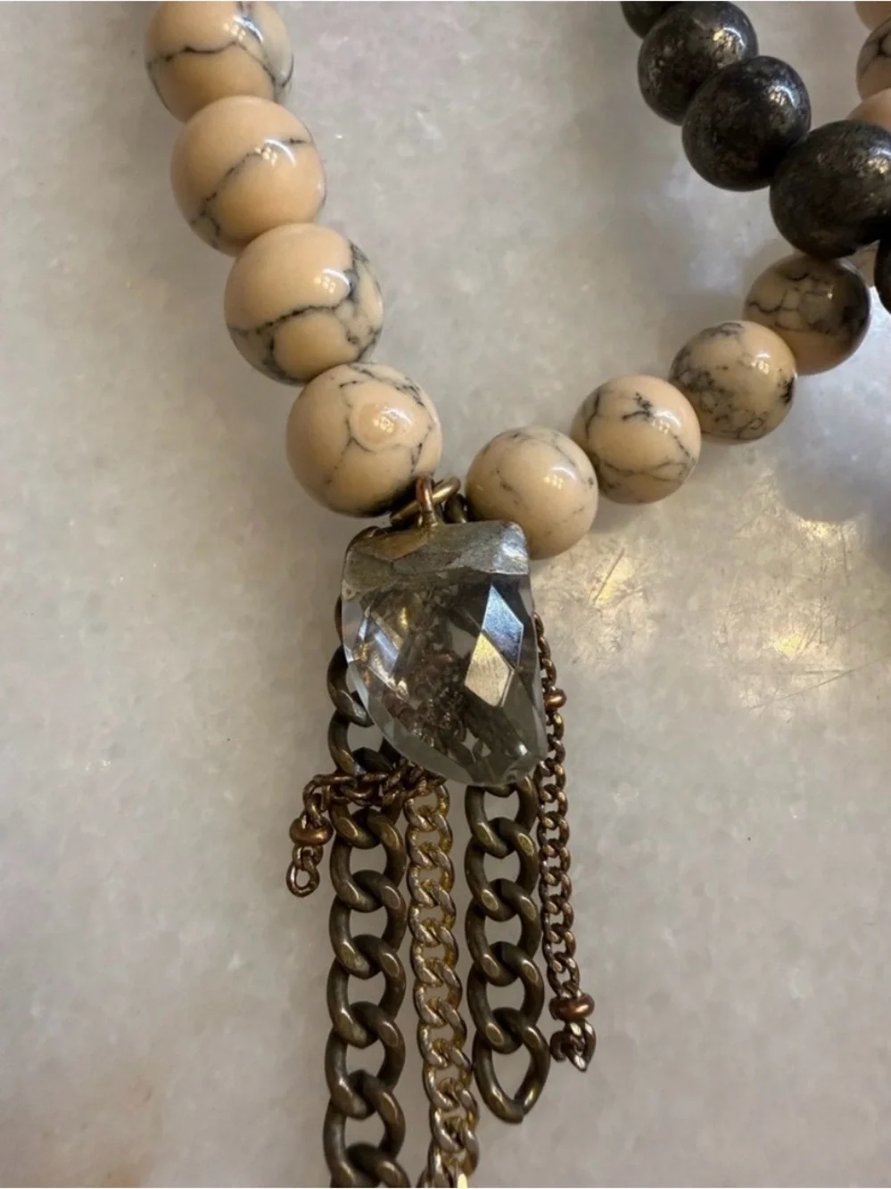 THE LACE PROJECT Beaded Bracelets with Tassel Charm